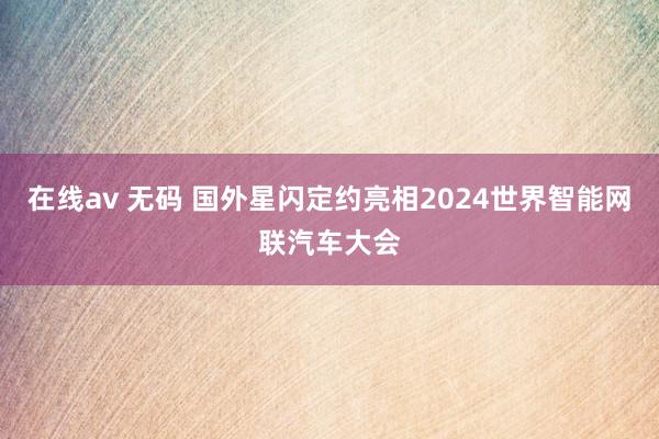 在线av 无码 国外星闪定约亮相2024世界智能网联汽车大会