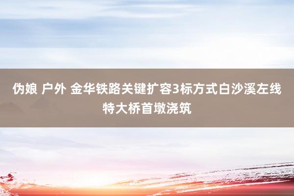 伪娘 户外 金华铁路关键扩容3标方式白沙溪左线特大桥首墩浇筑