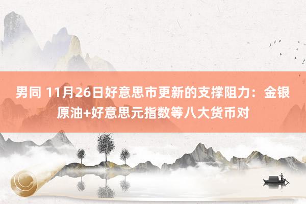 男同 11月26日好意思市更新的支撑阻力：金银原油+好意思元指数等八大货币对