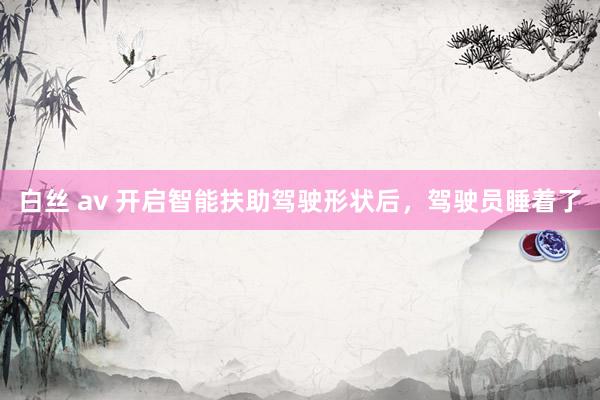 白丝 av 开启智能扶助驾驶形状后，驾驶员睡着了