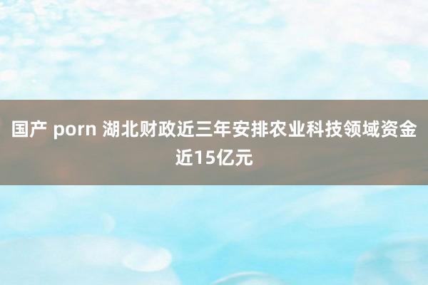 国产 porn 湖北财政近三年安排农业科技领域资金近15亿元