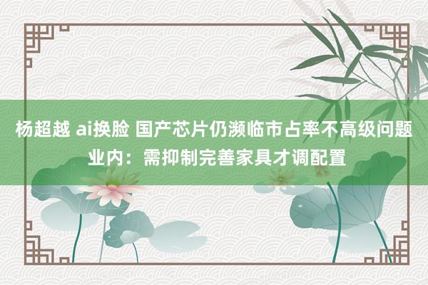 杨超越 ai换脸 国产芯片仍濒临市占率不高级问题 业内：需抑制完善家具才调配置