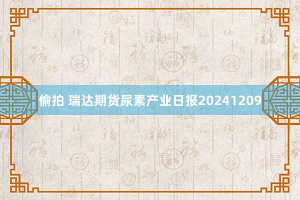 偷拍 瑞达期货尿素产业日报20241209