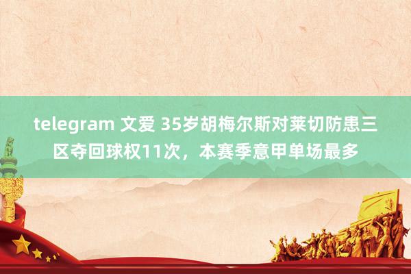 telegram 文爱 35岁胡梅尔斯对莱切防患三区夺回球权11次，本赛季意甲单场最多