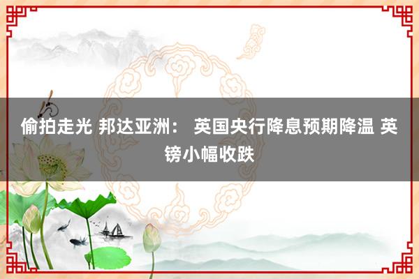 偷拍走光 邦达亚洲： 英国央行降息预期降温 英镑小幅收跌