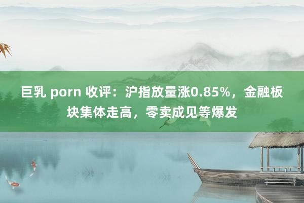 巨乳 porn 收评：沪指放量涨0.85%，金融板块集体走高，零卖成见等爆发