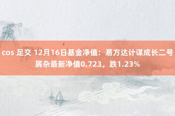 cos 足交 12月16日基金净值：易方达计谋成长二号羼杂最新净值0.723，跌1.23%
