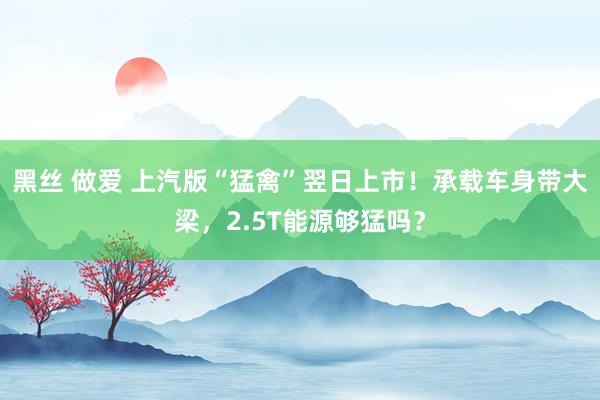 黑丝 做爱 上汽版“猛禽”翌日上市！承载车身带大梁，2.5T能源够猛吗？