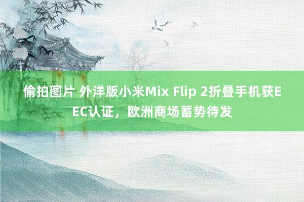 偷拍图片 外洋版小米Mix Flip 2折叠手机获EEC认证，欧洲商场蓄势待发