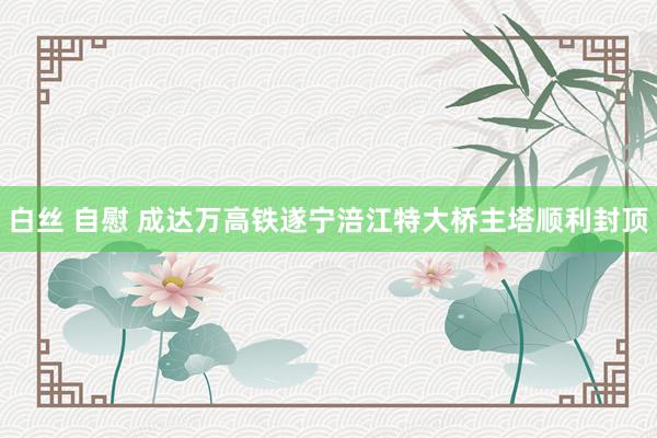 白丝 自慰 成达万高铁遂宁涪江特大桥主塔顺利封顶