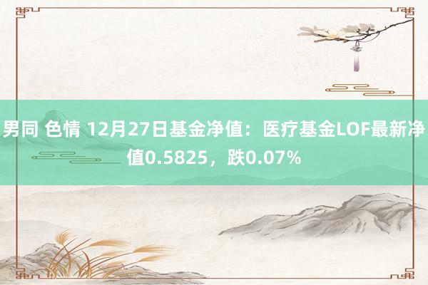 男同 色情 12月27日基金净值：医疗基金LOF最新净值0.5825，跌0.07%