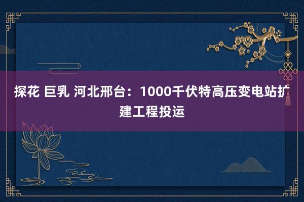 探花 巨乳 河北邢台：1000千伏特高压变电站扩建工程投运