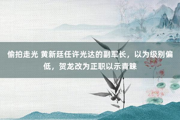偷拍走光 黄新廷任许光达的副军长，以为级别偏低，贺龙改为正职以示青睐