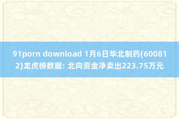91porn download 1月6日华北制药(600812)龙虎榜数据: 北向资金净卖出223.75万元