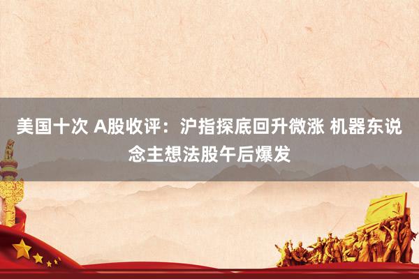 美国十次 A股收评：沪指探底回升微涨 机器东说念主想法股午后爆发