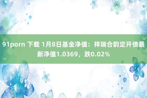91porn 下载 1月8日基金净值：祥瑞合韵定开债最新净值1.0369，跌0.02%