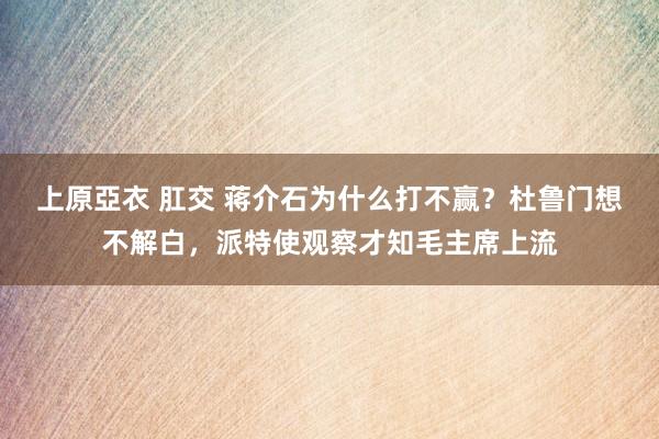 上原亞衣 肛交 蒋介石为什么打不赢？杜鲁门想不解白，派特使观察才知毛主席上流