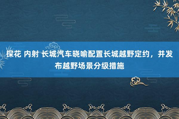探花 内射 长城汽车晓喻配置长城越野定约，并发布越野场景分级措施