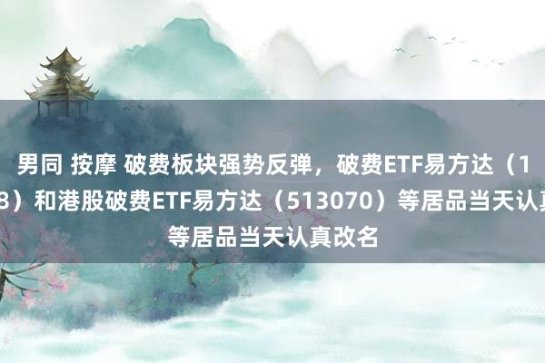 男同 按摩 破费板块强势反弹，破费ETF易方达（159798）和港股破费ETF易方达（513070）等居品当天认真改名