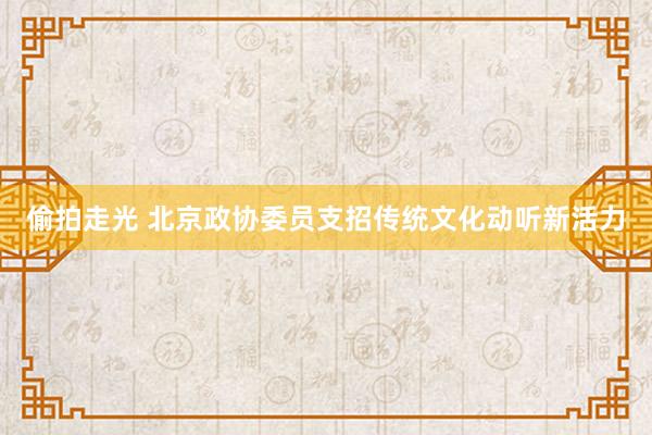 偷拍走光 北京政协委员支招传统文化动听新活力