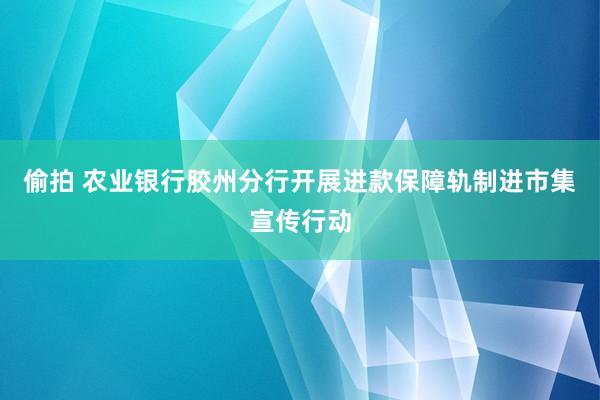 偷拍 农业银行胶州分行开展进款保障轨制进市集宣传行动