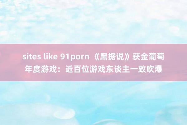 sites like 91porn 《黑据说》获金葡萄年度游戏：近百位游戏东谈主一致吹爆