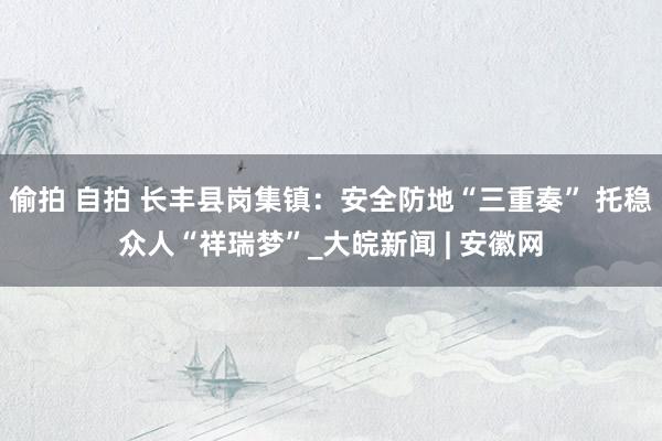偷拍 自拍 长丰县岗集镇：安全防地“三重奏” 托稳众人“祥瑞梦”_大皖新闻 | 安徽网