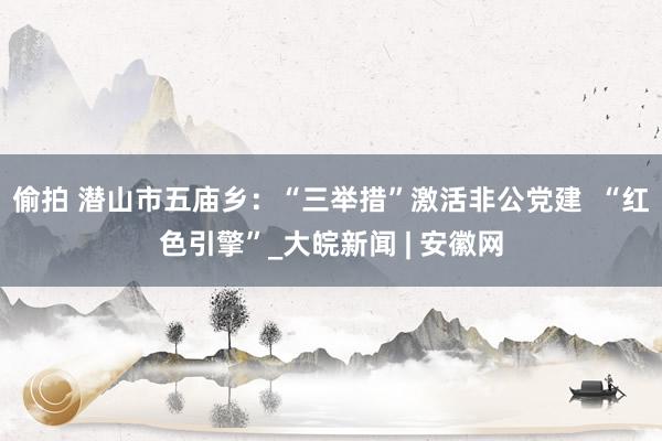 偷拍 潜山市五庙乡：“三举措”激活非公党建  “红色引擎”_大皖新闻 | 安徽网