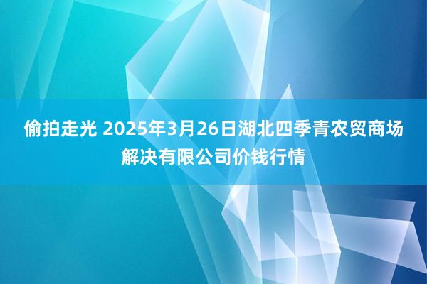 偷拍走光 2025年3月26日湖北四季青农贸商场解决有限公司价钱行情
