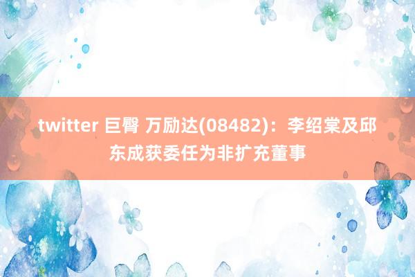 twitter 巨臀 万励达(08482)：李绍棠及邱东成获委任为非扩充董事