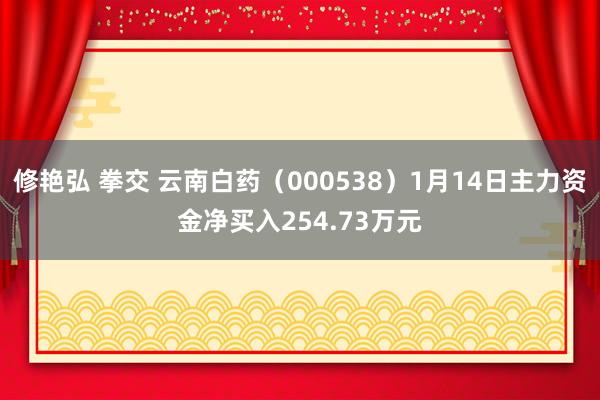 修艳弘 拳交 云南白药（000538）1月14日主力资金净买入254.73万元