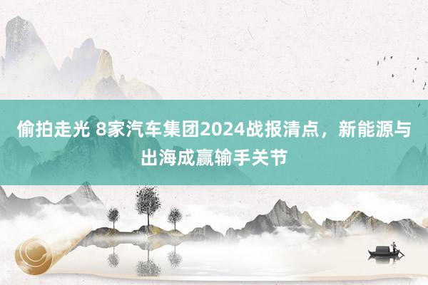 偷拍走光 8家汽车集团2024战报清点，新能源与出海成赢输手关节