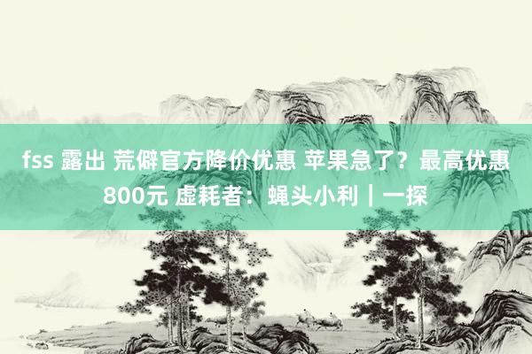 fss 露出 荒僻官方降价优惠 苹果急了？最高优惠800元 虚耗者：蝇头小利｜一探