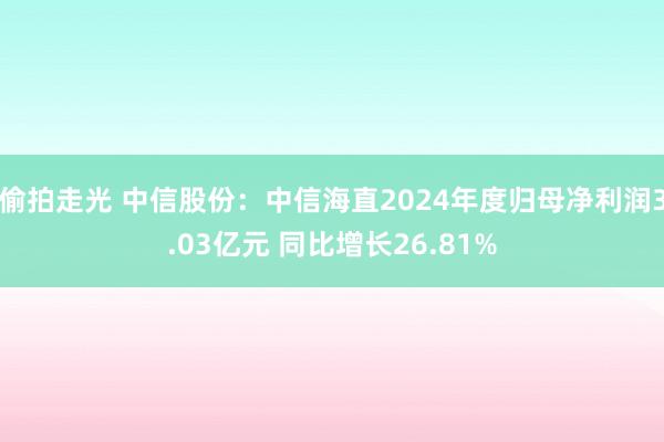 偷拍走光 中信股份：中信海直2024年度归母净利润3.03亿元 同比增长26.81%