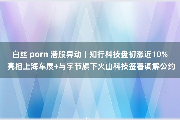 白丝 porn 港股异动丨知行科技盘初涨近10% 亮相上海车展+与字节旗下火山科技签署调解公约